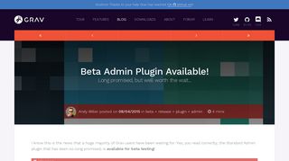 
                            12. Beta Admin Plugin Available! | Grav