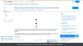 
                            8. Beta Testing with test flight if client have Individual enrolment ...