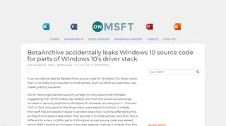 
                            11. BetaArchive accidentally leaks Windows 10 source code for parts of ...