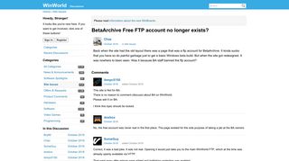 
                            9. BetaArchive Free FTP account no longer exists? — WinWorld