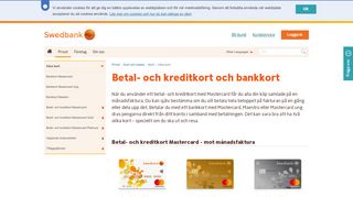 
                            6. Betal- och kreditkort och bankkort | Mastercard | Maestro | Swedbank