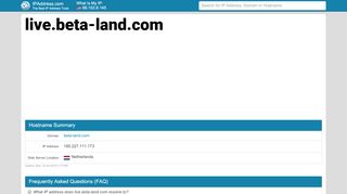 
                            13. Betaland Nobel Live-Login - live.beta-land.com | IPAddress