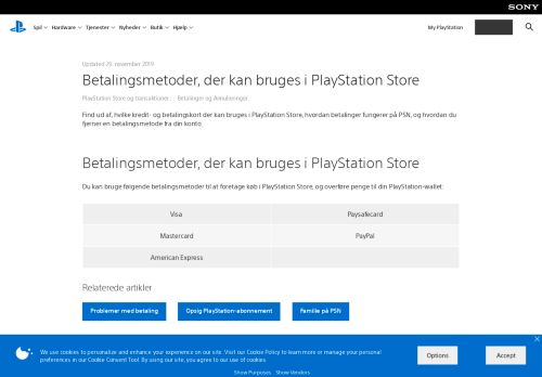 
                            4. Betalingsmetoder, der kan bruges i PlayStation Store