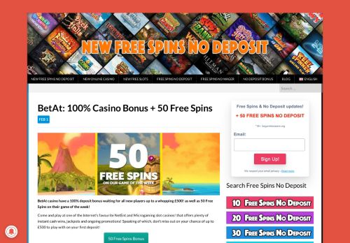 
                            13. BetAt: 100% Casino Bonus + 50 Free Spins - New Free Spins No ...