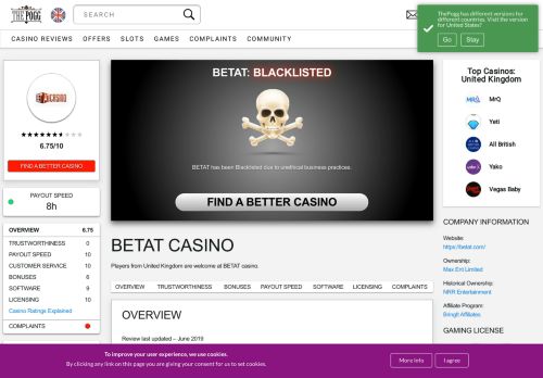 
                            12. BETAT Casino Review - Blacklisted | The Pogg