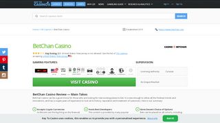 
                            5. Betchan Casino: Login Possibility, Bonuses, Games – Keytocasino