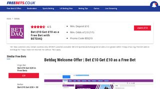 
                            1. Betdaq Free Bets - Get £1,000 in commission | Freebets.co.uk