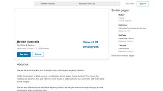 
                            13. Betfair Australia | LinkedIn