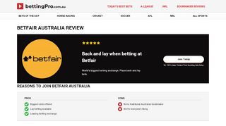 
                            9. Betfair Australia Review | Our verdict on the world's biggest betting ...