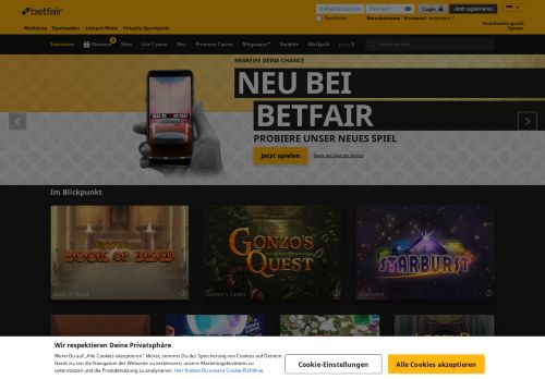 
                            1. Betfair Casino » Casino-Spiele online spielen