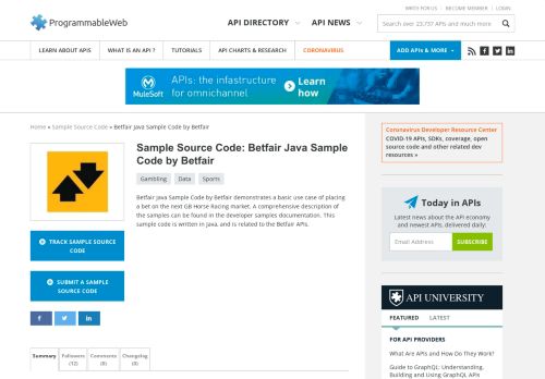 
                            8. Betfair Java Sample Code by Betfair | ProgrammableWeb