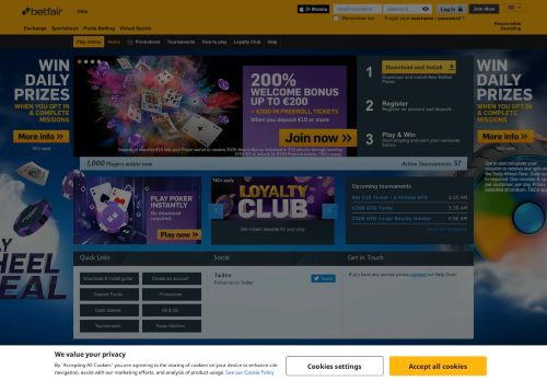 
                            13. Betfair Poker: Play Online Poker » New Customer Promotions