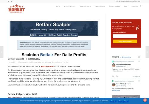
                            9. Betfair Scalper - Final Review - Honest Betting Reviews