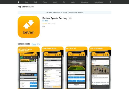 
                            9. Betfair Sports Betting on the App Store - iTunes - Apple