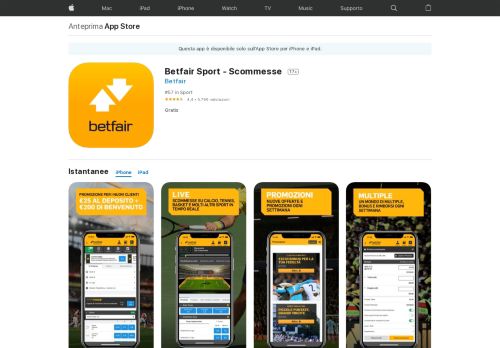 
                            4. Betfair Sportsbook Scommesse su App Store - iTunes - Apple
