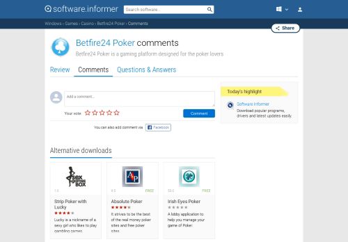 
                            8. Betfire24 Poker: User reviews - Software Informer