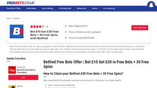 
                            5. Betfred Free Bets - Claim £30 Plus 30 Free Spins | Freebets.co.uk