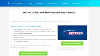 
                            4. BetFred Sign Up Offer (2019) Bet 10 Get 30 New Customer Bonus