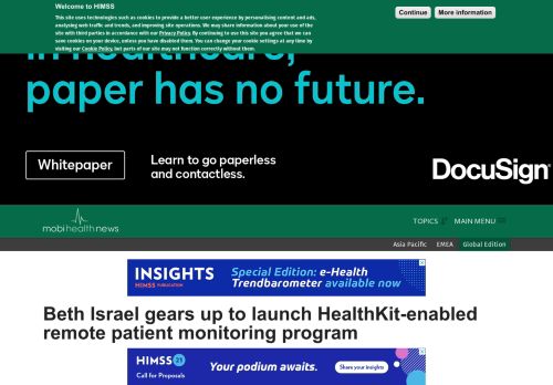 
                            11. Beth Israel gears up to launch HealthKit-enabled remote patient ...