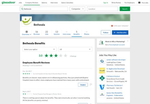 
                            3. Bethesda Employee Benefits and Perks | Glassdoor