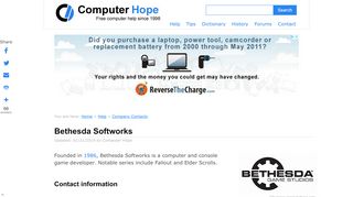 
                            12. Bethesda Softworks company and contact information - ...