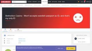 
                            3. Betmotion Casino - Won't accepts swedish passport as ID, and that's ...