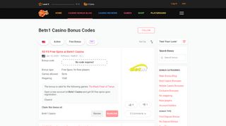 
                            11. Betn1 Casino Bonus Codes - thebigfreechiplist