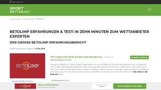 
                            6. Betolimp Erfahrungen & Test 2019 | Betolimp im Großen Test