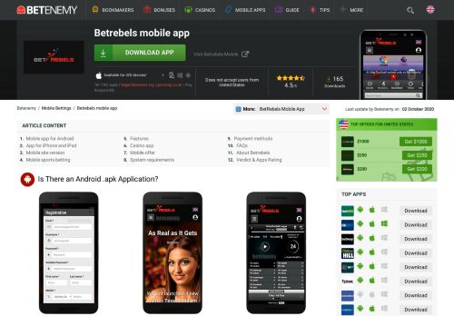 
                            7. Betrebels Mobile App & Mobile Version for Android & iOS (2019)