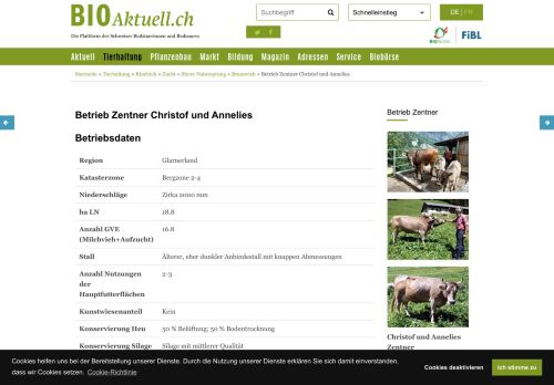 
                            10. Betrieb Zentner Christof und Annelies - Bioaktuell.ch