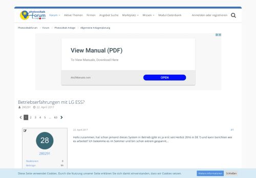 
                            7. Betriebserfahrungen mit LG ESS? - Allgemeine Anlagenplanung ...