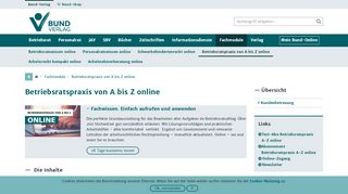
                            8. Betriebsratspraxis von A bis Z online - Bund-Verlag