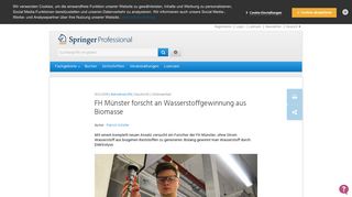 
                            7. Betriebsstoffe | FH Münster forscht an Wasserstoffgewinnung aus ...