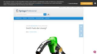 
                            2. Betriebsstoffe | Sind E-Fuels die Lösung? | springerprofessional.de