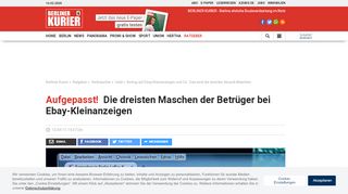 
                            12. Betrug auf Ebay Kleinanzeigen und Co.: Das sind die ... - Berliner Kurier