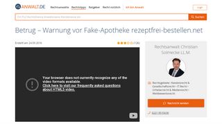 
                            5. Betrug – Warnung vor Fake-Apotheke rezeptfrei-bestellen.net