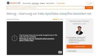 
                            4. Betrug – Warnung vor Fake-Apotheke rezeptfrei-bestellen.net