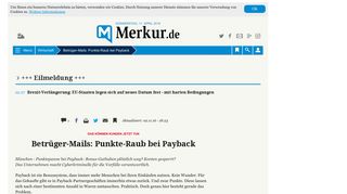 
                            12. Betrüger-Mails: Punkte-Raub bei Payback | Wirtschaft