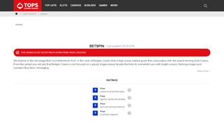 
                            5. Betspin Online Casino Review | CasinoTopsOnline.com