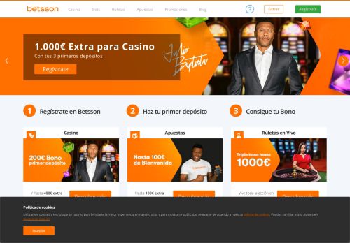 
                            4. Betsson | Casino online bono de 500€ y 100€ en apuestas