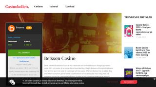 
                            11. Betsson Casino – Recension – Bonus – Casinokollen.com