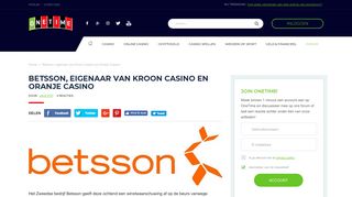 
                            9. Betsson, eigenaar van Kroon Casino en Oranje Casino - OneTime.nl