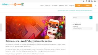 
                            11. Betsson.com - World's biggest mobile casino – Betsson Group Affiliates