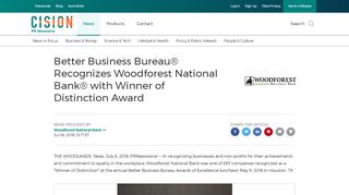 
                            10. Better Business Bureau® Recognizes Woodforest National Bank ...