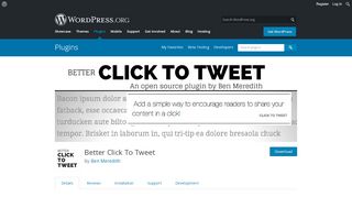 
                            7. Better Click To Tweet | WordPress.org