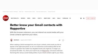 
                            12. Better know your Gmail contacts with Rapportive - CNET