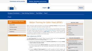 
                            2. Better Training for Safer Food (BTSF) | Food Safety - European ...