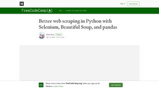 
                            4. Better web scraping in Python with Selenium, Beautiful Soup, and ...