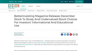 
                            5. BetterInvesting Magazine Releases December Stock To Study And ...