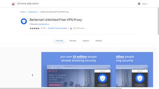 Betternet Unlimited Free VPN Proxy - Google Chrome